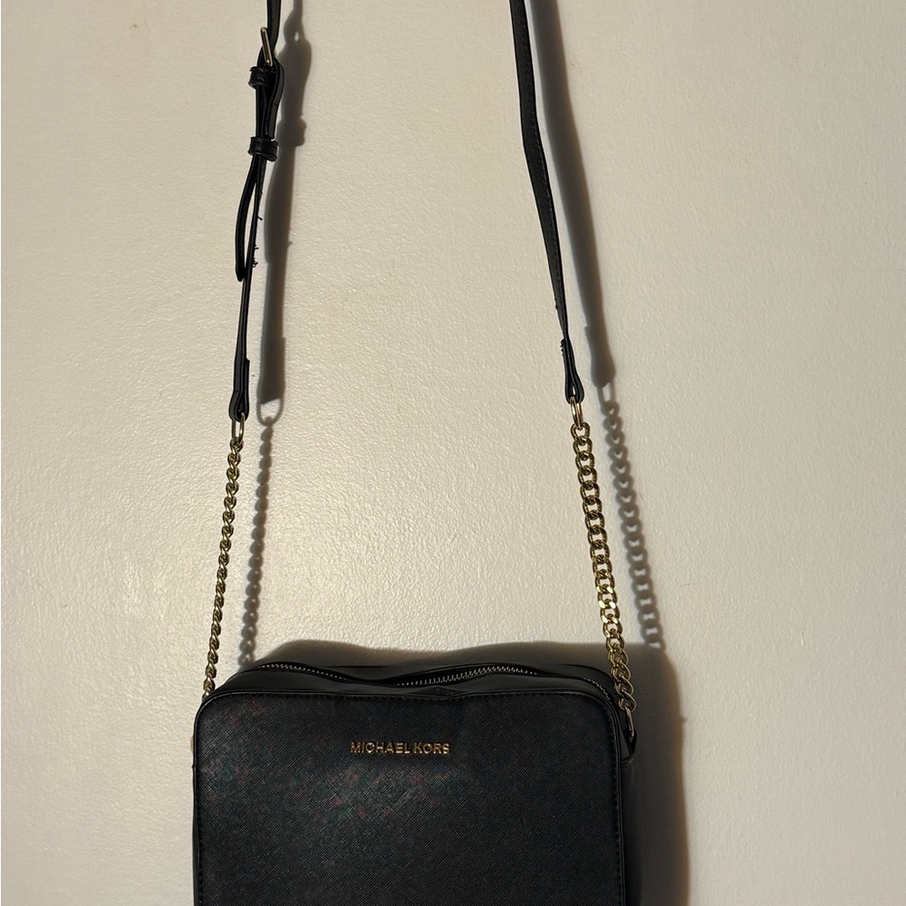 Michael Kors Black and Gold Crossbody Bag